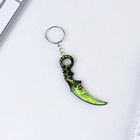 Брелок для ключей деревянный «Керамбит», зеленый, 3×8 см - Фото 3