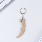 Брелок для ключей деревянный «Керамбит», зеленый, 3×8 см - Фото 4