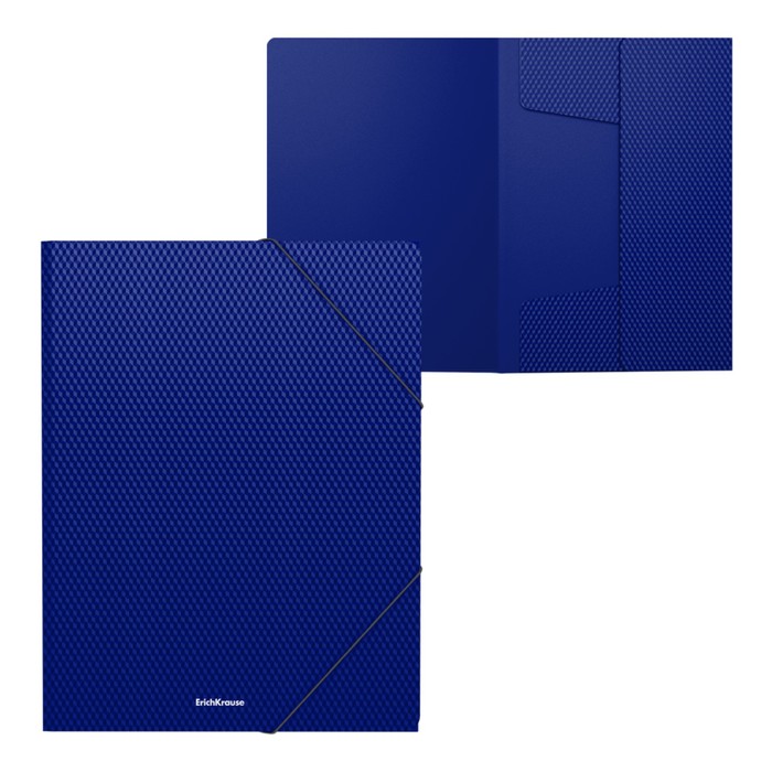 Папка на резинке для тетрадей А4, ErichKrause Diamond Total Blue, до 300 листов, синяя - Фото 1