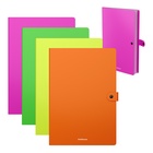 Папка-картотека на кнопке А4, ErichKrause Matt Neon, с 4 отделениями, пластик, микс - Фото 4