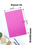 Папка-картотека на кнопке А4, ErichKrause Matt Neon, с 4 отделениями, пластик, микс - Фото 6