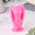 Свеча фигурная из натурального воска "Женская фигура. Ангел", 9,5 см, 70 г, 1 ч, розовый - фото 321361625