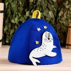 Шапка для бани и сауны, с аппликацией «Игривый Тюлень», полиэфир - Фото 1