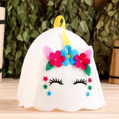 Шапка для бани и сауны «Лера», полиэстер, детская, белая