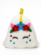 Шапка для бани и сауны «Лера», полиэстер, детская, белая - Фото 2