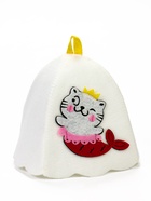 Шапка для бани и сауны «Ариэль», полиэстер, детская, белая  (артикул 9273117)  большой выбор товаров оптом и в розницу по низким ценам с доставкой