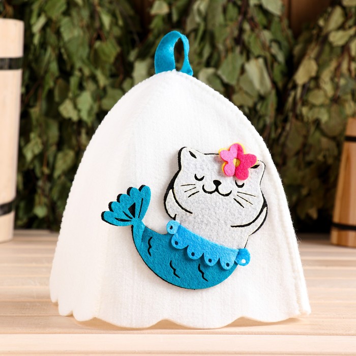 Шапка для бани с аппликацией "Адель" - Фото 1