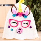 Шапка для бани и сауны, с аппликацией «Лама», войлок - Фото 2