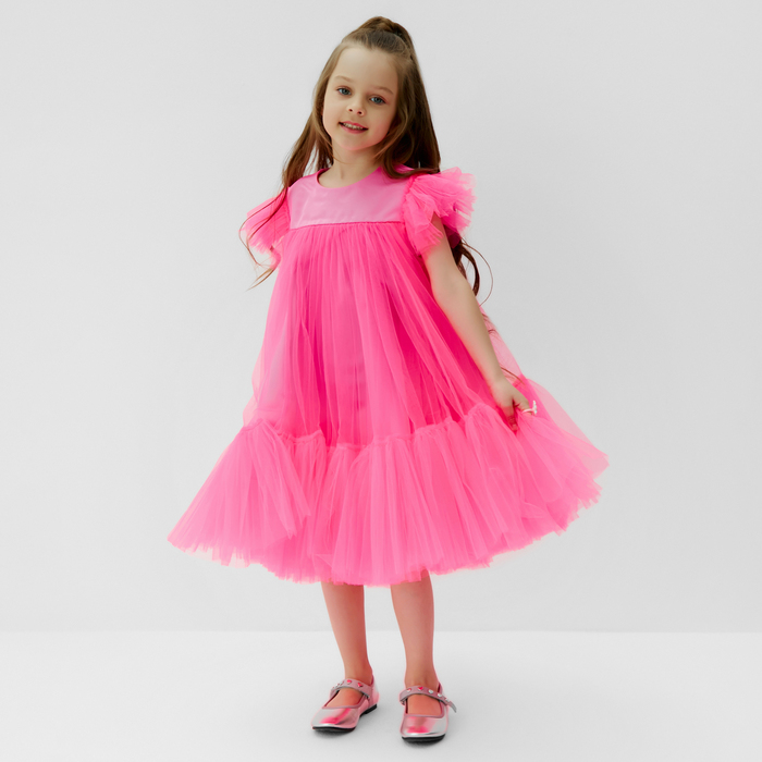 Платье для девочки с пышной юбкой KAFTAN, рост 98-104, цвет ярко-розовый - Фото 1