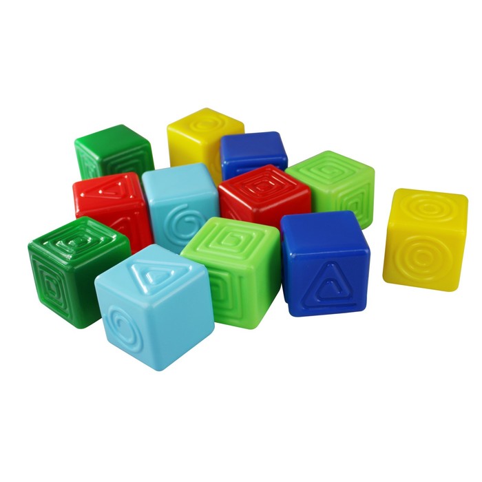 Кубики тактильные, 12 элементов, 7 см