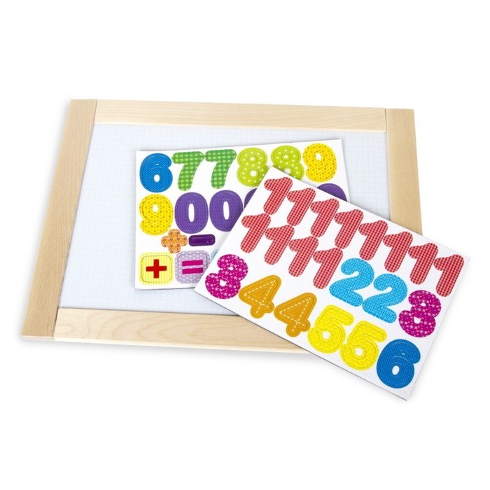 Доска двухсторонняя, обучающая, магнитно-маркерно-меловая «Весёлые цифры», 36.5 см × 26.5 см, магнитные цифры и знаки - Фото 1