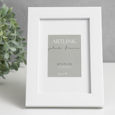 Фоторамка для фото 10×15 см, Gloria с паспарту, пластик, белый
