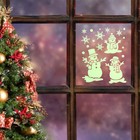 Наклейки на окна "Новогодние" снеговики, 28 х 19 см - фото 7669620