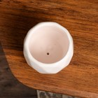 Горшок для цветов "Грань", белый, керамика, без поддона, h=9 см, 0.4 л, 1 сорт, Иран - фото 24498232