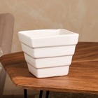 Горшок для цветов "Пирамида", белый, керамика, без поддона, h=14 см, 1.7 л, 1 сорт, Иран - фото 43988242