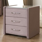 Широкая тумба «Алеро», 502×430×510 мм, 3 ящика, стекло, премиум велюр, цвет пыльная сирень - Фото 1