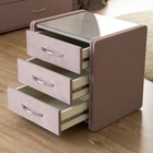 Широкая тумба «Алеро», 502×430×510 мм, 3 ящика, стекло, премиум велюр, цвет пыльная сирень - Фото 2