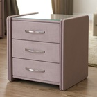 Широкая тумба «Алеро», 502×430×510 мм, 3 ящика, стекло, премиум велюр, цвет пыльная сирень - Фото 3