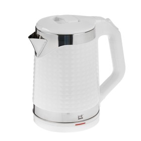 Чайник электрический Irit IR-1366, металл, 1.8 л, 1500 Вт, бело-серебристый