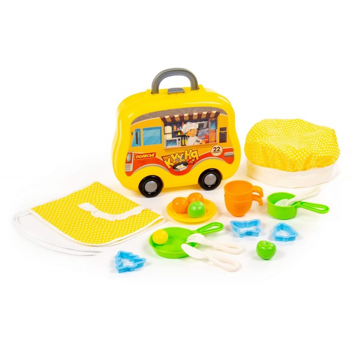Набор детской посуды, в чемоданчике на колёсиках, 22 элемента 56541