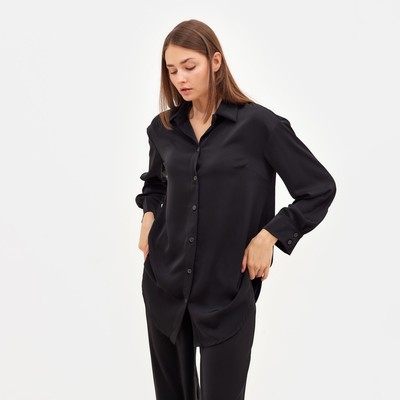 Костюм женский (рубашка, брюки) MINAKU: Silk pleasure, размер 42, чёрный