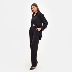 Костюм женский (рубашка, брюки) MINAKU: Silk pleasure цвет чёрный, размер 46