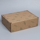 Коробка подарочная сборная, упаковка, «Веточки», бурый, 27 х 21 х 9 см - Фото 2