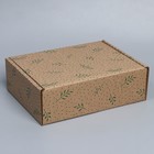 Коробка подарочная сборная, упаковка, «Веточки», бурый, 27 х 21 х 9 см - Фото 3