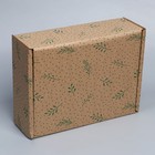 Коробка подарочная сборная, упаковка, «Веточки», бурый, 27 х 21 х 9 см - Фото 4