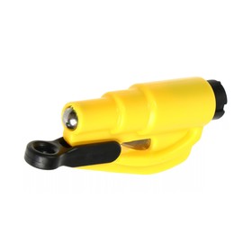 Аварийный мини- молоток, с ножом для ремня, брелок для ключей, желтый