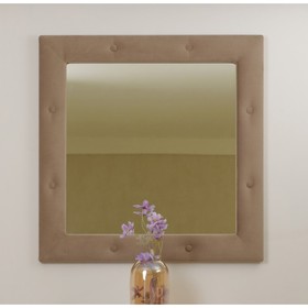 Зеркало квадратное «Алеро», велюр, цвет пески касабланки