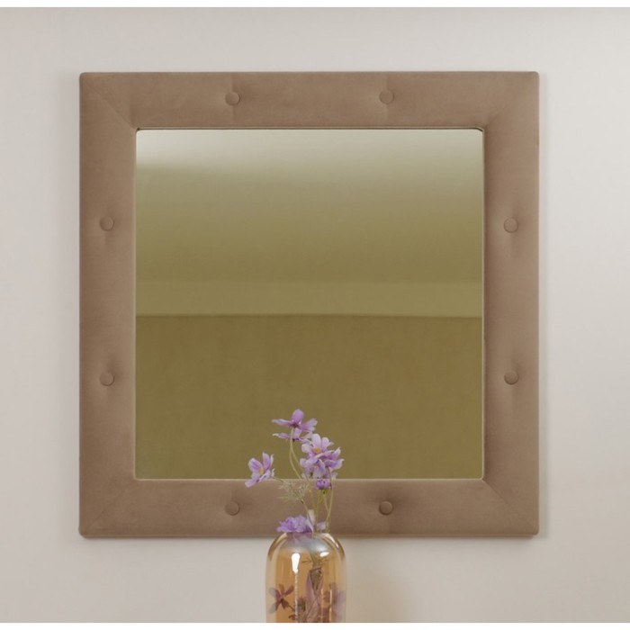Зеркало квадратное «Алеро», велюр, цвет пески касабланки - Фото 1