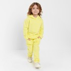 Костюм для девочки (толстовка, брюки) с НАЧЁСОМ, цвет жёлтый, рост 104 см - фото 319048745