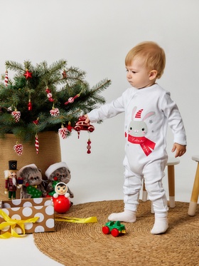 Комбинезон Крошка Я "Winter party", рост 86-92 см, цвет белый