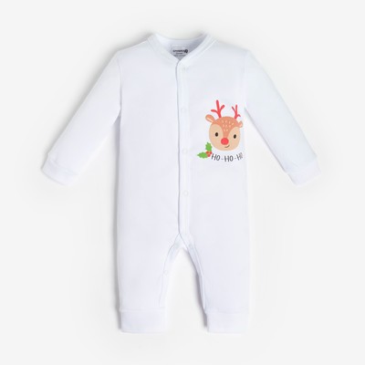 Комбинезон Крошка Я «Новогодние зверята», рост 74-80 см, цвет белый