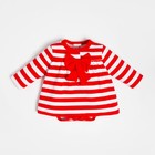 Боди-платье Крошка Я «Бантик», рост 74-80 см, цвет красный/белый - фото 22865355