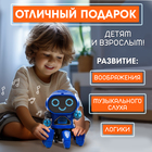 Робот музыкальный «Вилли», световые и звуковые эффекты, ходит, русская озвучка, цвет синий - Фото 3