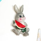 Магнит на холодильник полистоун «Зайчонок с фруктами», 6.6×4.5 см, МИКС 7912820