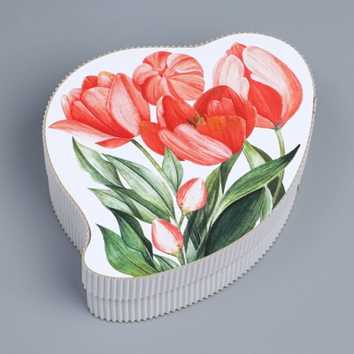 Коробка подарочная, кондитерская упаковка «Тюльпаны», 20×15×5 см