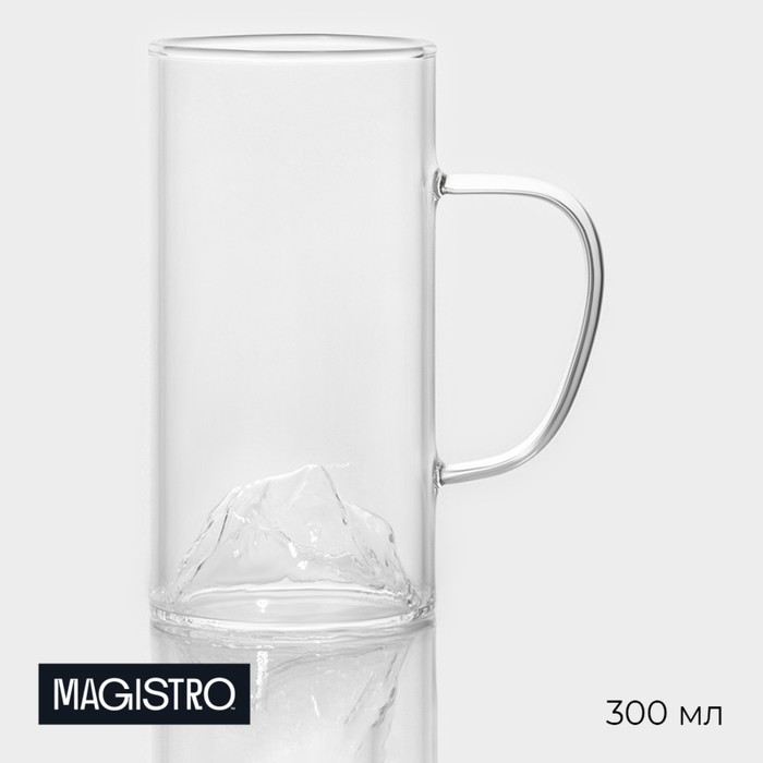 Кружка стеклянная Magistro «Горы», 330 мл - фото 1904618142