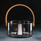 Ведро для льда «Кайлас», 2.6 л, 20×10 см, стекло, чёрное - Фото 1