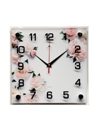 Часы настенные, интерьерные "Цветы", бесшумные, 25 х 25 см - Фото 1