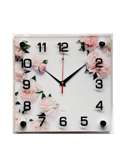 Часы настенные, интерьерные "Цветы", бесшумные, 25 х 25 см