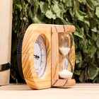 Термометр-гигрометр для бани с песочными часами, деревянный - Фото 4