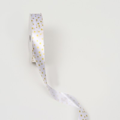 Лента упаковочная для декора и подарков «Золотые звезды», 2 см × 50 м