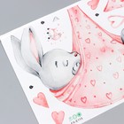 Наклейка пластик интерьерная цветная "Зайка спит в пеленке" 35х60 см - фото 61024267