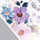 Наклейка пластик интерьерная цветная "Сиреневые анемоны и бабочки" 30х90 см - Фото 3
