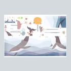 Наклейка пластик интерьерная цветная "Игры китов"  60х85 см - фото 6694049