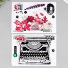 Наклейка интерьерная «Печатная машинка с листьями», пластик, набор 2 листа, 35×25 см - Фото 2