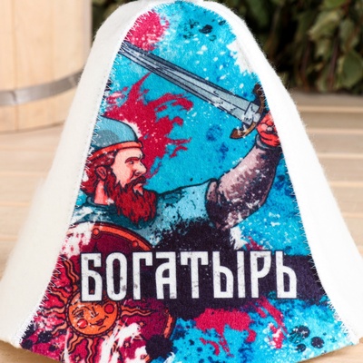 Шапка для бани и сауны «Богатырь», полиэфир 70%, шерсть 30%, «Добропаровъ»